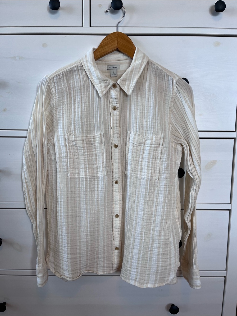 L.L. Bean Women’s Cloud Gauze Shirt in Cream